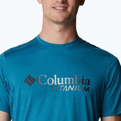 Columbia men's Titan Pass Graphic Tee trekking shirt blue 1991471