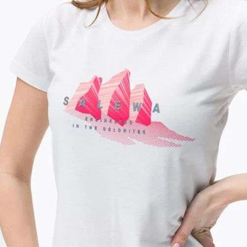 Salewa Lines Graphic Dry women's trekking shirt white 00-0000028064