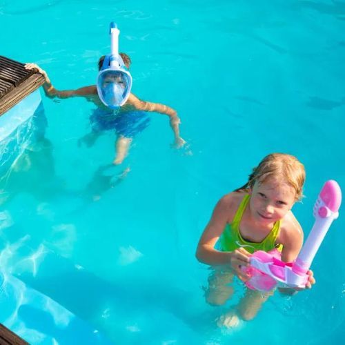 Children's full face mask for snorkelling AQUASTIC blue SMK-01N