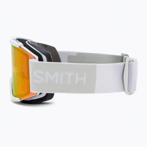 Smith Squad white vapor/chromapop photochromic red mirror ski goggles M00668