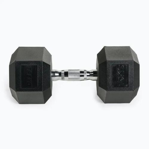 XTREXO Hex HXD150 rubberised dumbbell 15 kg