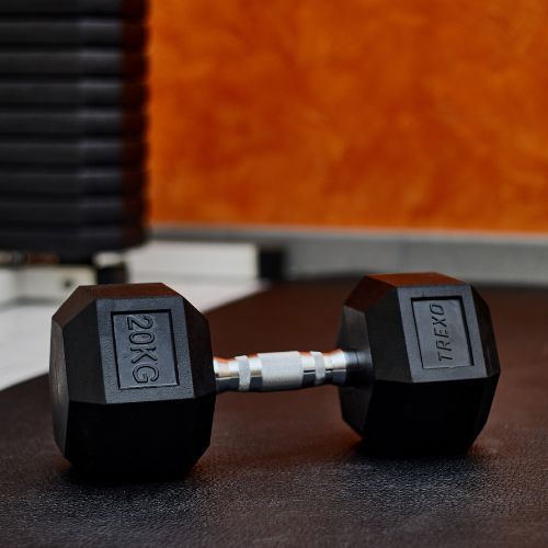 XTREXO Hex HXD200 20 kg rubberised dumbbells