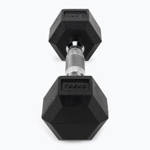 XTREXO Hex HXD25 rubberised dumbbell 2.5 kg