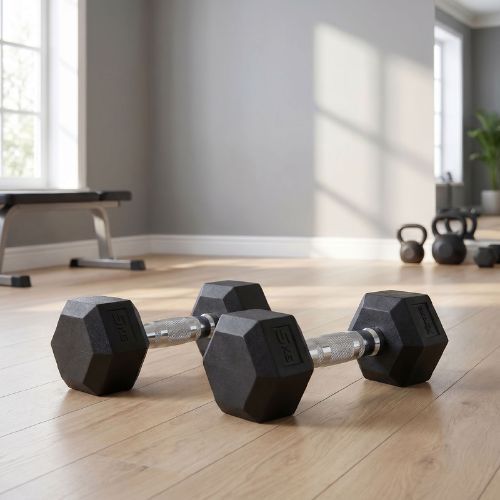 XTREXO Hex HXD50 5 kg rubberised dumbbells