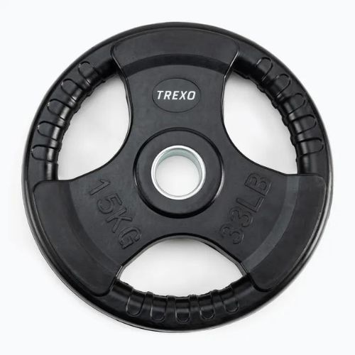 XTREXO black rubberised cast iron weight RW15 15 kg