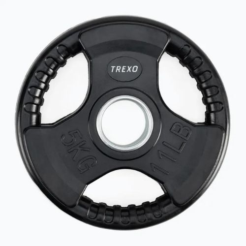 XTREXO black rubberised cast iron weight RW5 5 kg
