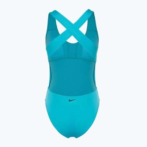 Women's one-piece swimsuit Nike Multi Logo Crossback dusty cactus