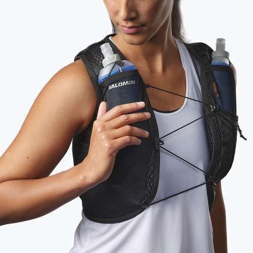 Women's Salomon Active Skin 4 black/metal running waistcoat