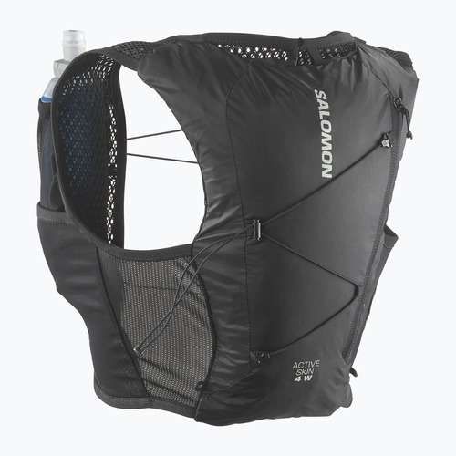 Women's Salomon Active Skin 4 black/metal running waistcoat