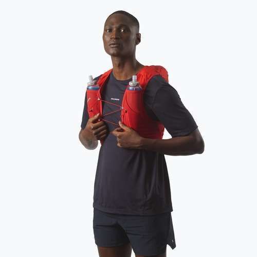 Running vest Salomon ADV SKIN 12 Set flame scarlet/haude red