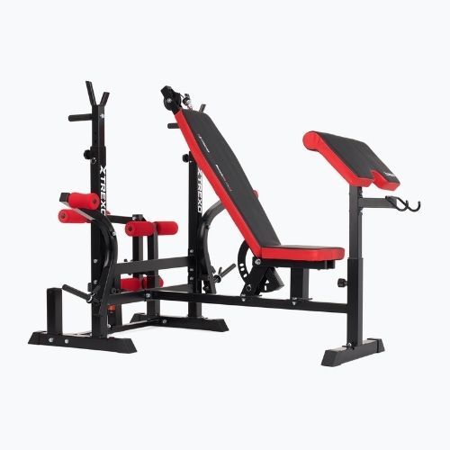 XTREXO BenchFit Max training bench with stand and prayer bar black