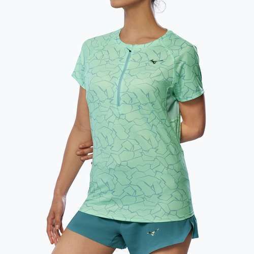 Women's running shirt Mizuno Graphic Trail Tee neo mint