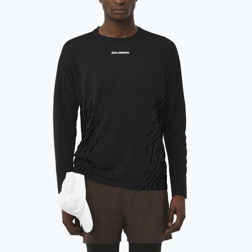 Men's running longsleeve Salomon Sense Aero GFX deep black