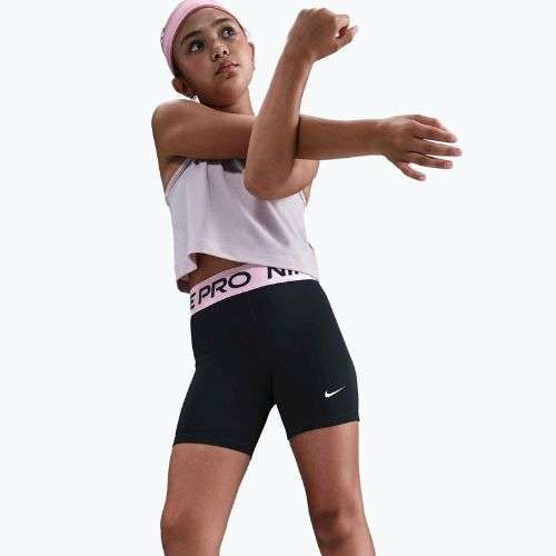Children's shorts Nike Pro Dri-Fit 5" black/med soft pink/white