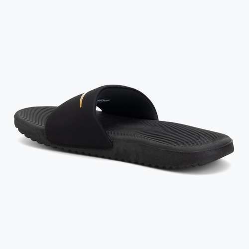 Children's slides Nike Kawa black/metallic gold