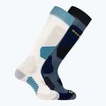 Salomon S/Access ski socks 2 pairs copen blue/ egret