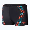 Men's Speedo Tech Print swim shorts black/orange 10