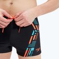 Men's Speedo Tech Print swim shorts black/orange 8