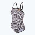 Women's one-piece swimsuit ZONE3 Kona Speed Strap Back tribal print/black/ white/orange 4