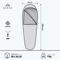KADVA Light 1000 L sleeping bag left grey 3