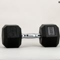 XTREXO Hex HXD150 rubberised dumbbell 15 kg 12