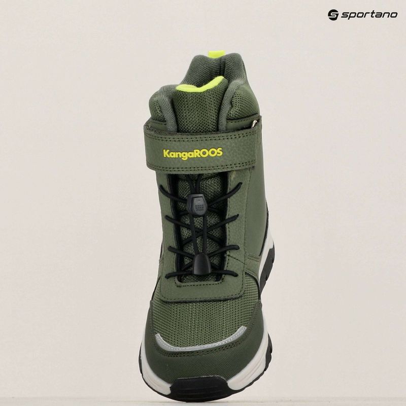 KangaROOS K-MJ Edison EV RTX SL olive / limetta dino junior snow boots 10