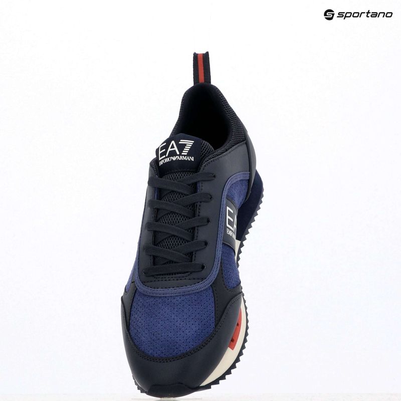 Shoes EA7 Emporio Armani Black & White Suede sky captain / deep cobal / mineral 16