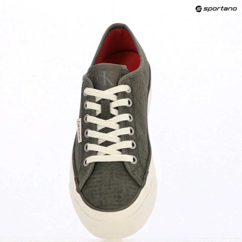 Women's shoes Calvin Klein HW0HW02970 Vulc Flatf Laceup Ripst deep lichen green/pink yarrow 9