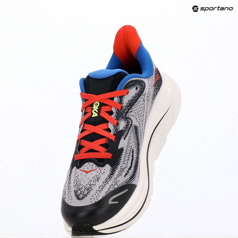 Children's running shoes HOKA Clifton 10 foggy grey/black 10