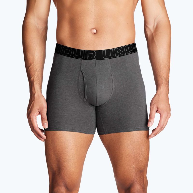 Under Armour Perf Cotton men's briefs 6" 3 pcs carbon black/galaxy black 11
