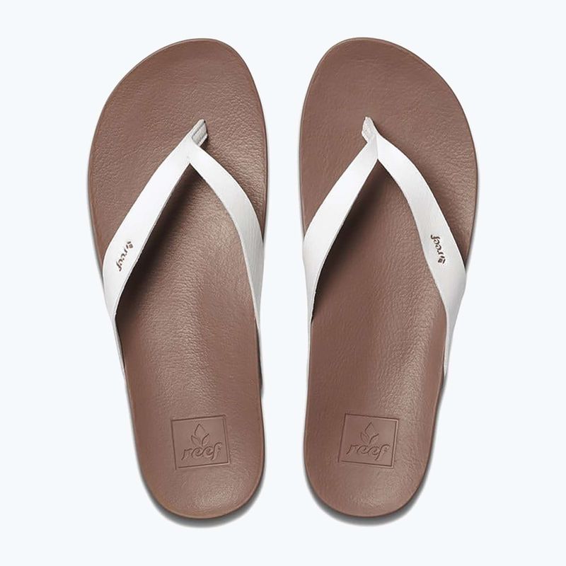 Women's REEF Cushion Cloud flip flops white and brown RF0A3FDSCLD 11