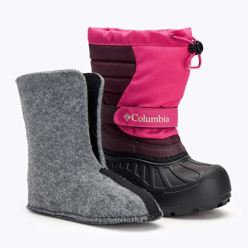 Columbia Powderbug Snowlite pink ice/ moonvista children's snow boots 8