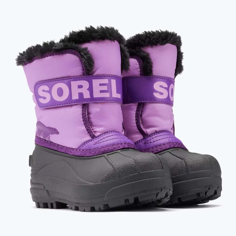 Sorel Childrens Snow Commander gumdrop/purple violet snow boots 8