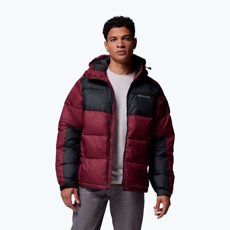 Men's insulated jacket Columbia Pike Lake II Hooded rich wine/black 5