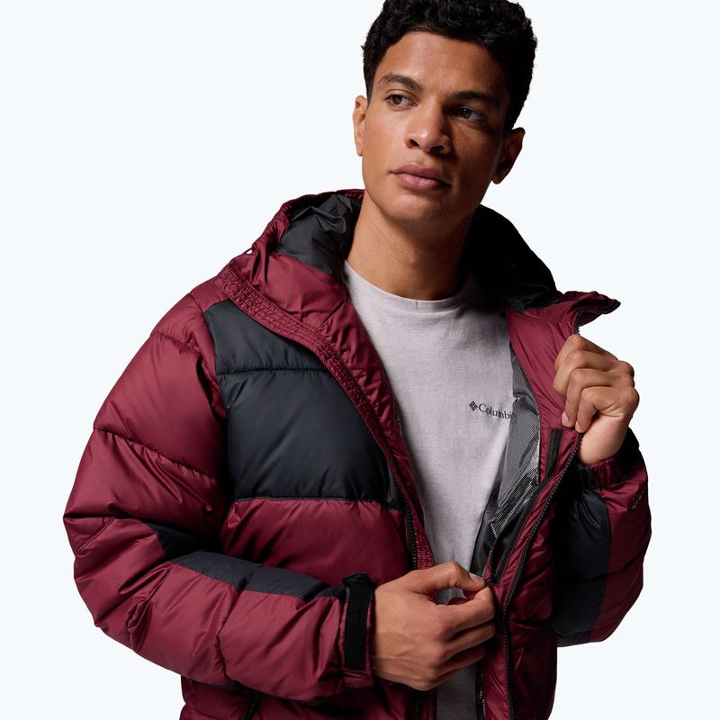Men's insulated jacket Columbia Pike Lake II Hooded rich wine/black 8