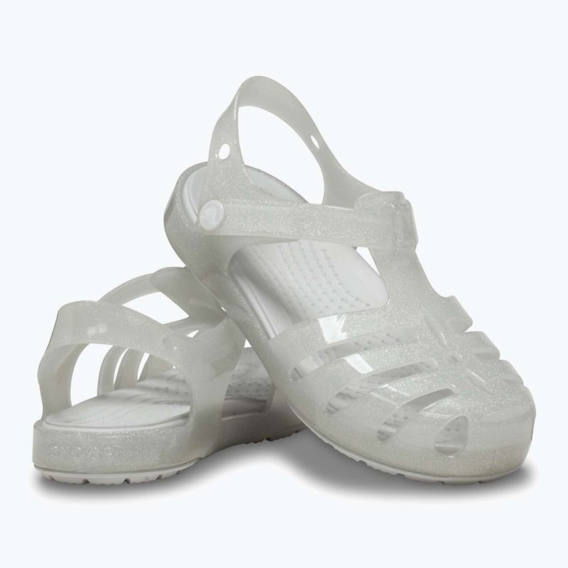 Crocs Isabella Glitter silver glitter children's sandals 9
