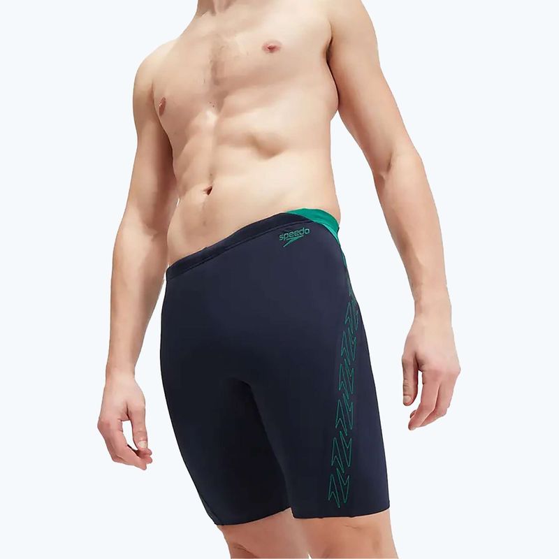Men's Speedo Hyper Boom Splice swim trunks navy/green 4