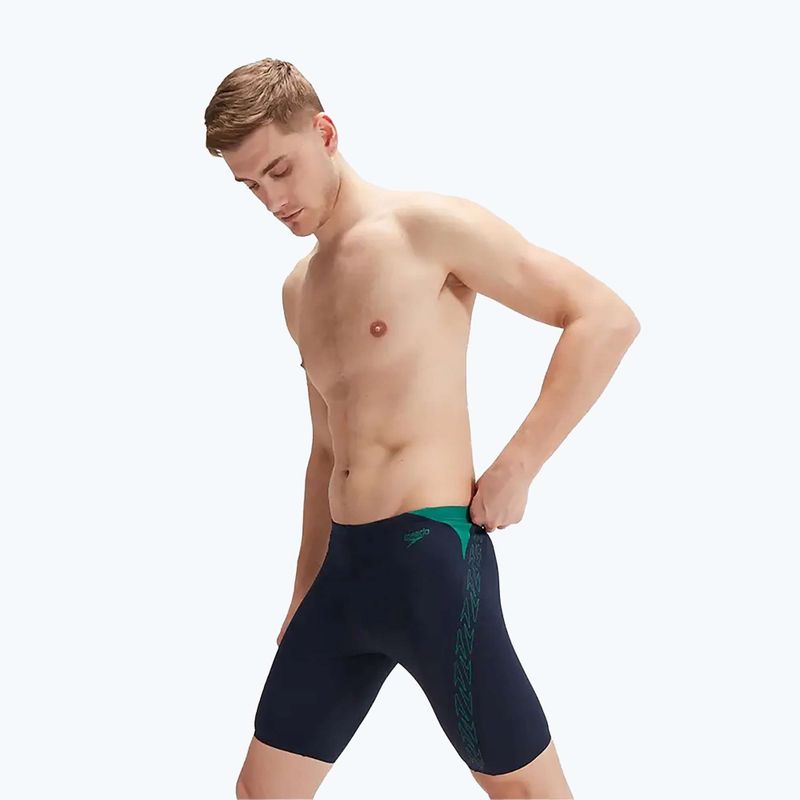 Men's Speedo Hyper Boom Splice swim trunks navy/green 3