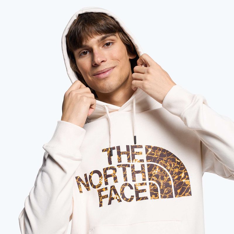 Men's The North Face Standard Hoodie gardenia white/coal brown water distortion print 3