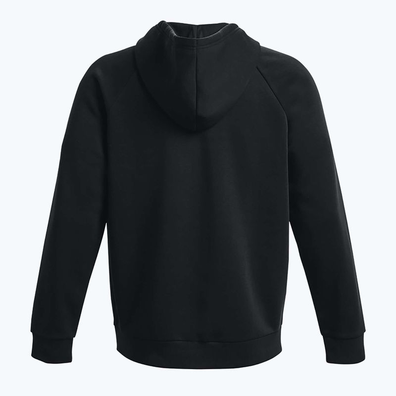 Men's Under Armour Rival Fleece FZ Hoodie black/white 5