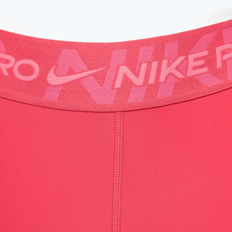 Nike Pro Mid Rise 3" women's training shorts aster pink/pinksicle/hot punch/white 3