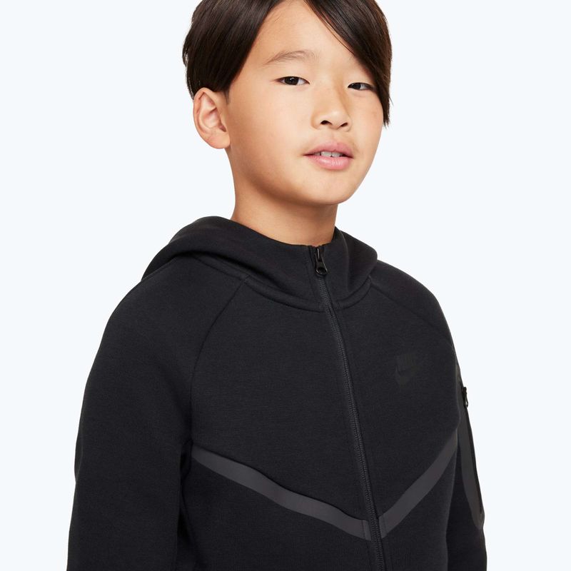 Children's sweatshirt Nike Sportswear Tech Fleece Full Zip black/black/black 4