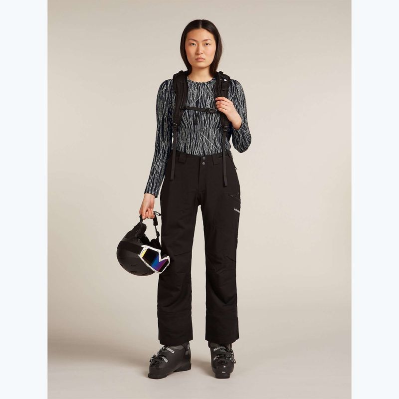 Women's trekking longsleeve Icebreaker Merino 260 Tech Vertex Crewe Delta Lines AOP black/snow/j 8