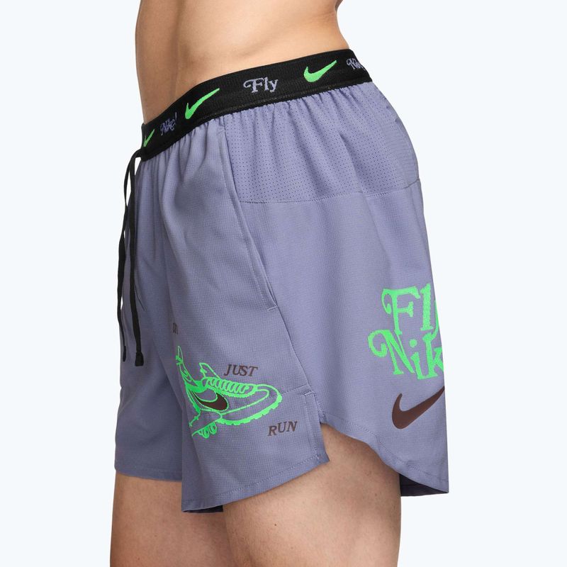 Men's running shorts Nike Fly Nike Stride 5" iron purple/black 3