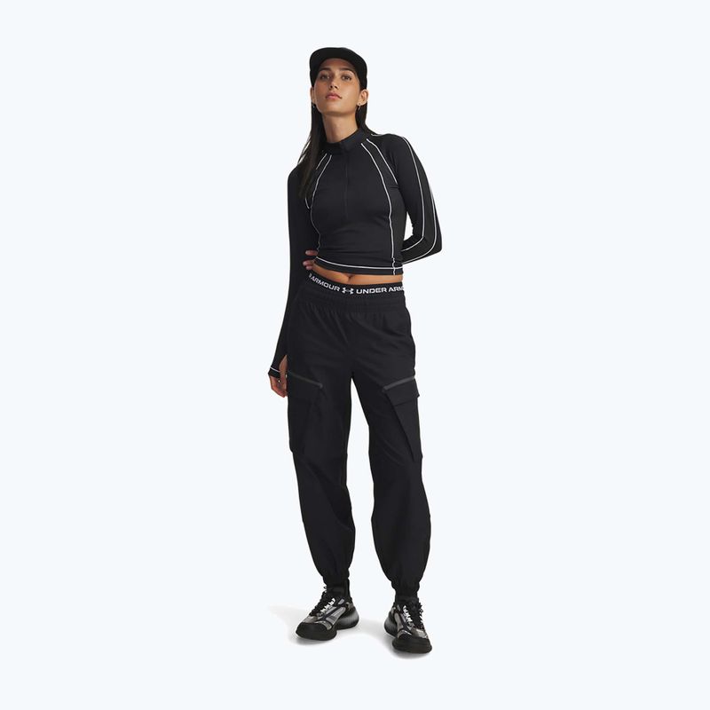 Women's training longsleeve Under Armour ColdGear Textured 1/2 Zip black/white/metalic silver 2