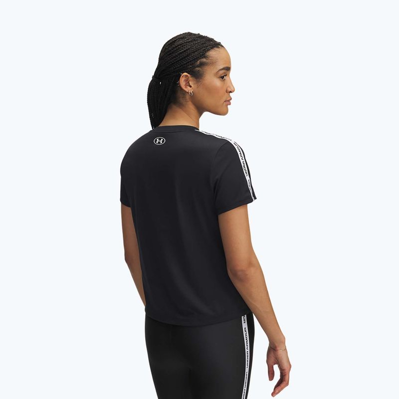 Women's training T-shirt Under Armour Tech Wordmark Tape black/white/white 2