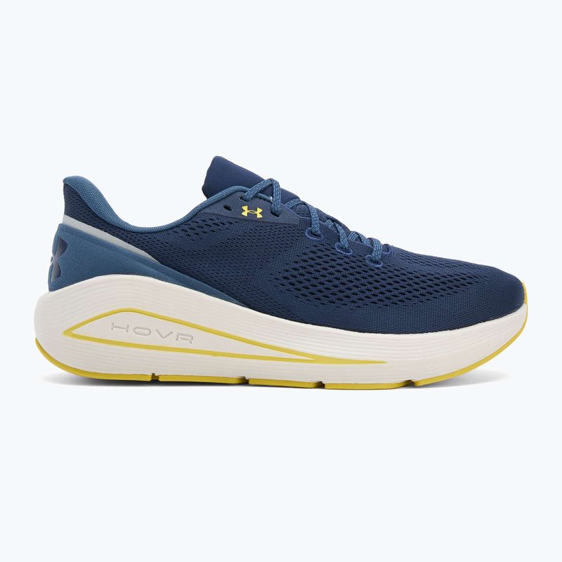 Men's running shoes Under Armour Sonic 7 washed navy/nu blue/yellow shade 2