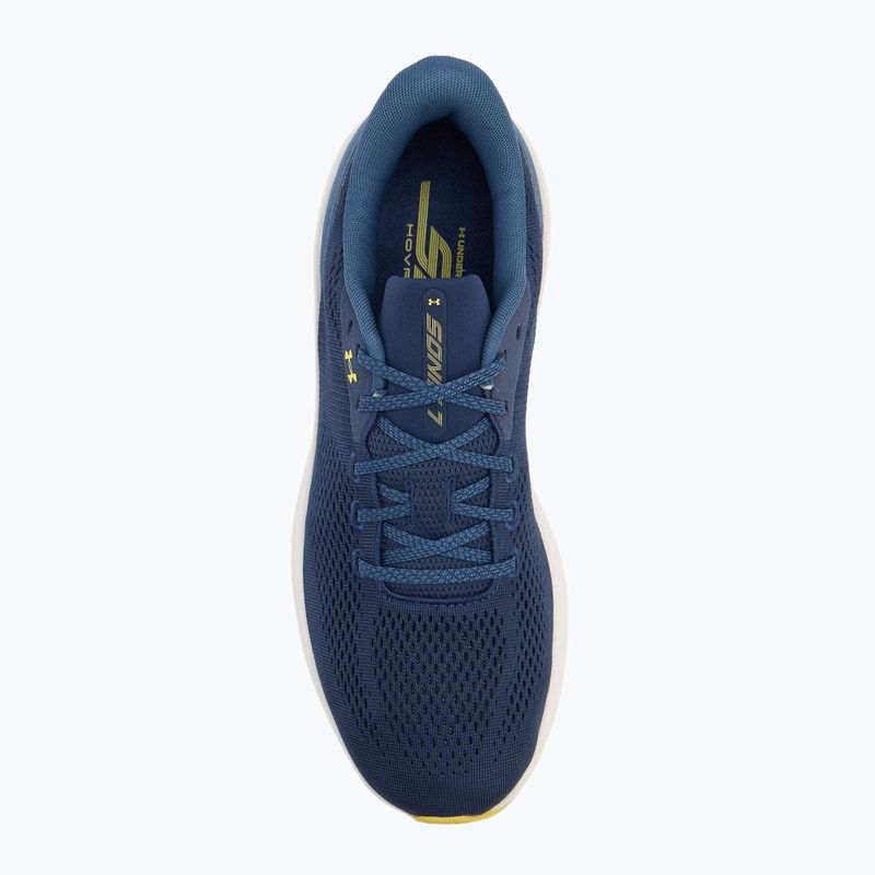Men's running shoes Under Armour Sonic 7 washed navy/nu blue/yellow shade 5