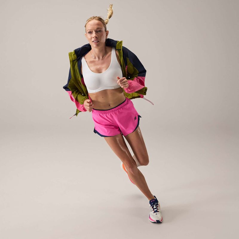 Women's running shorts New Balance Run Essentials 3" pink heat 5