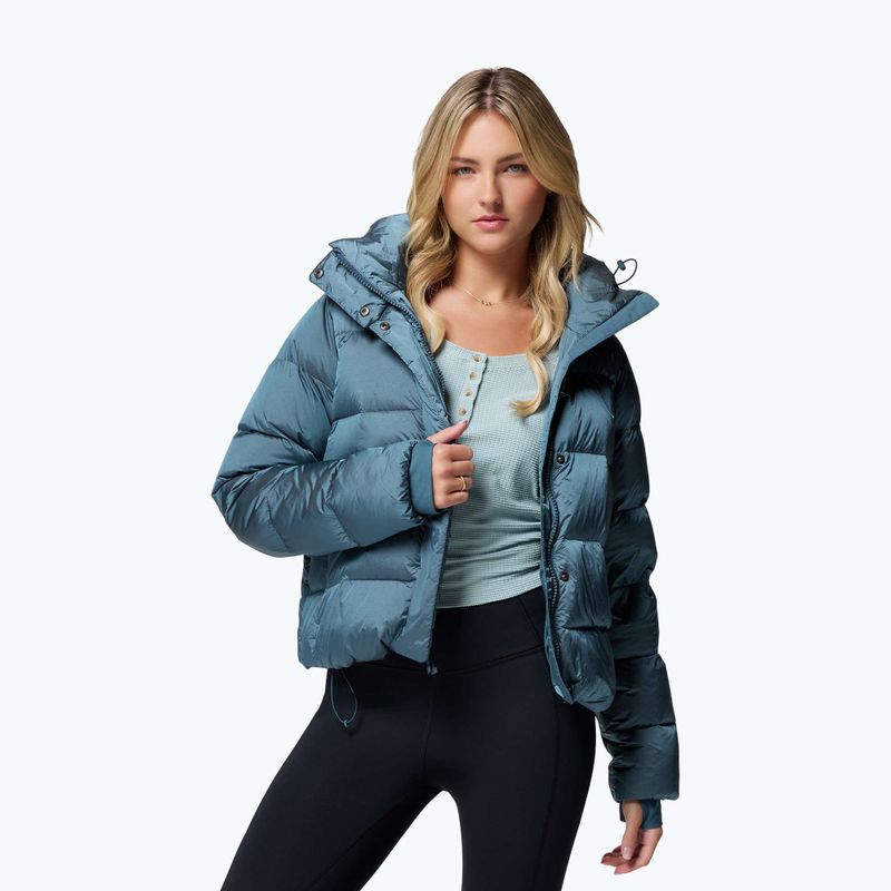Women's down jacket Columbia Amaze Puff Hooded everblue high shine 5